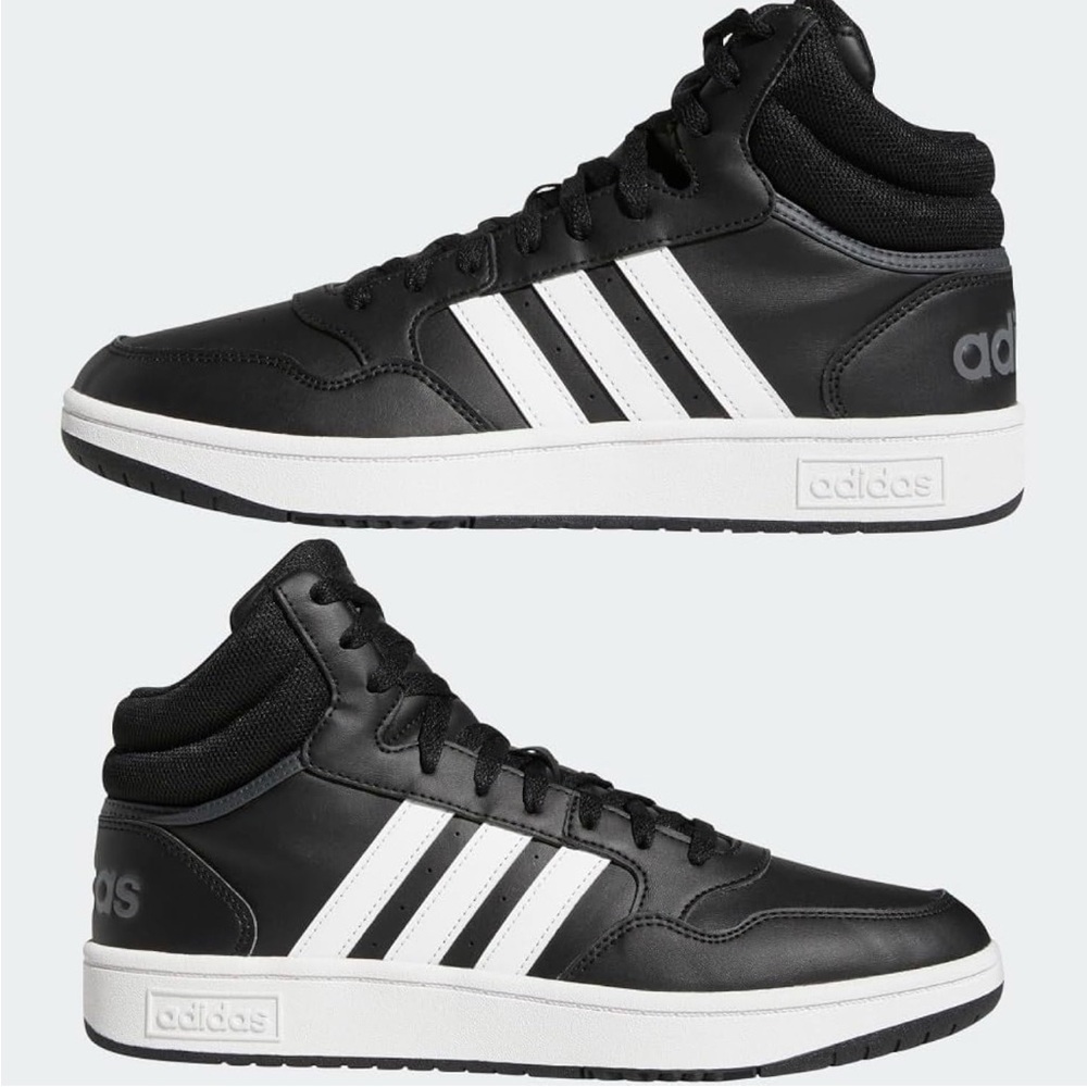 Adidas Men's Black and White mid-rise hoops 3.0 NEW